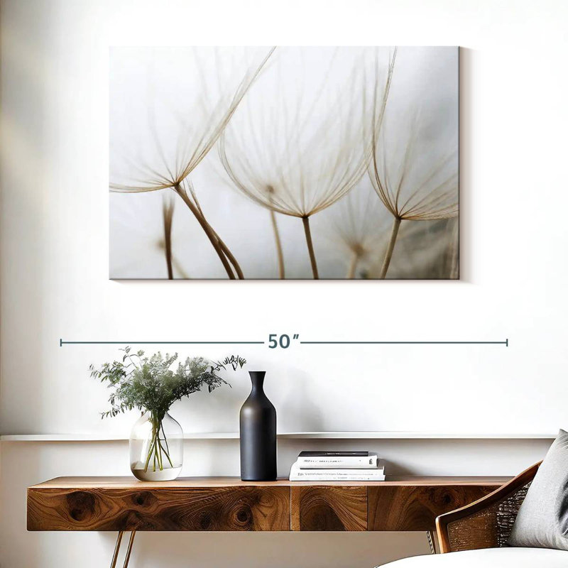 Harnek White Dandelion, 26" H x 39" W
