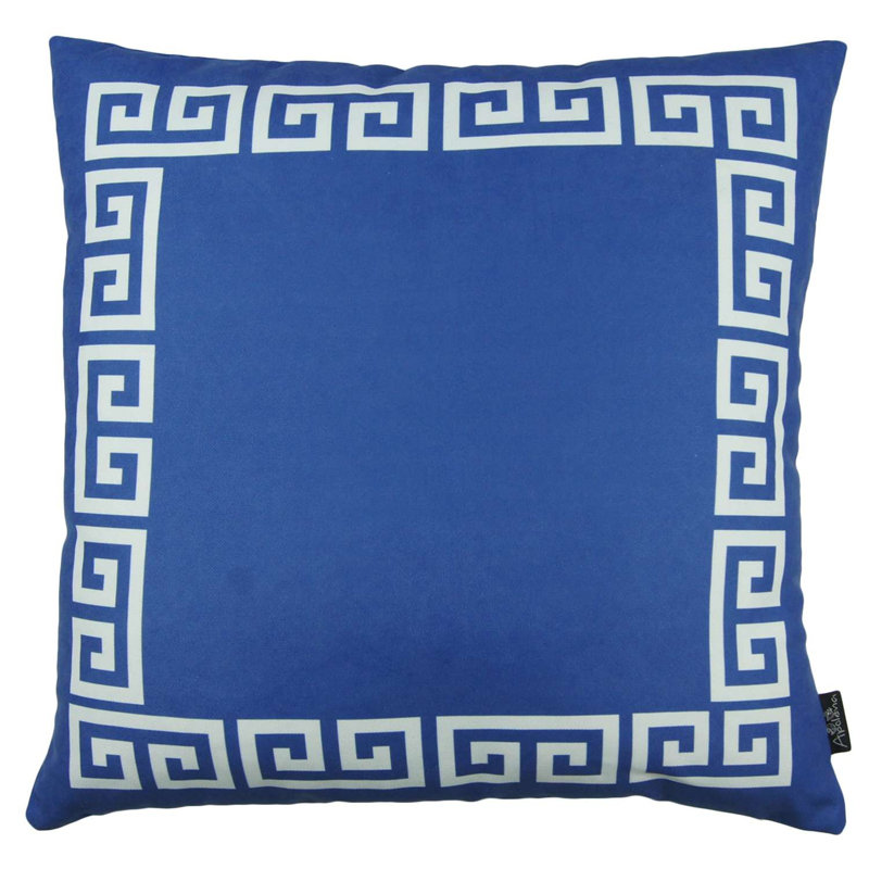Geometric Throw Pillow, Blue/White