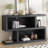 Retro Console Table with Symmetrical 2-Tier Open Shelf for Entryway and Living Room-771067426