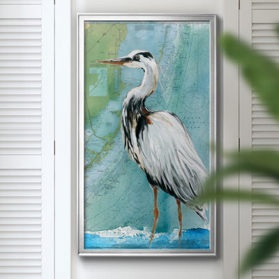 Biscayne Bay Crane - peinture sur toile encadrée