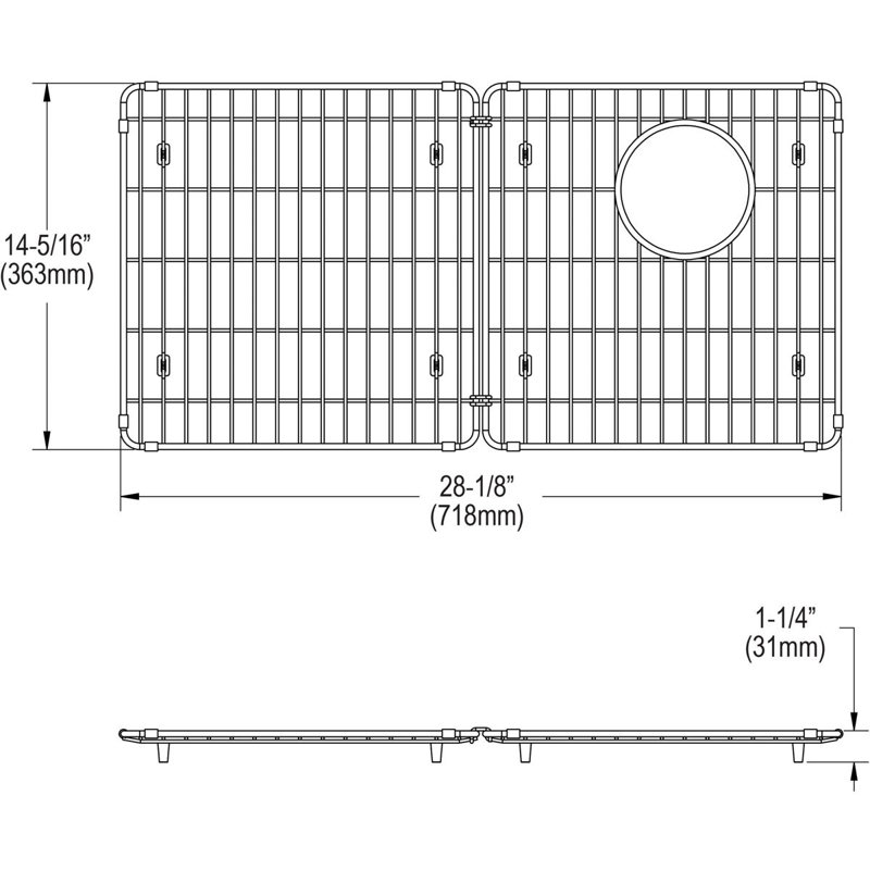 14.3" x 28.25" Sink Grid