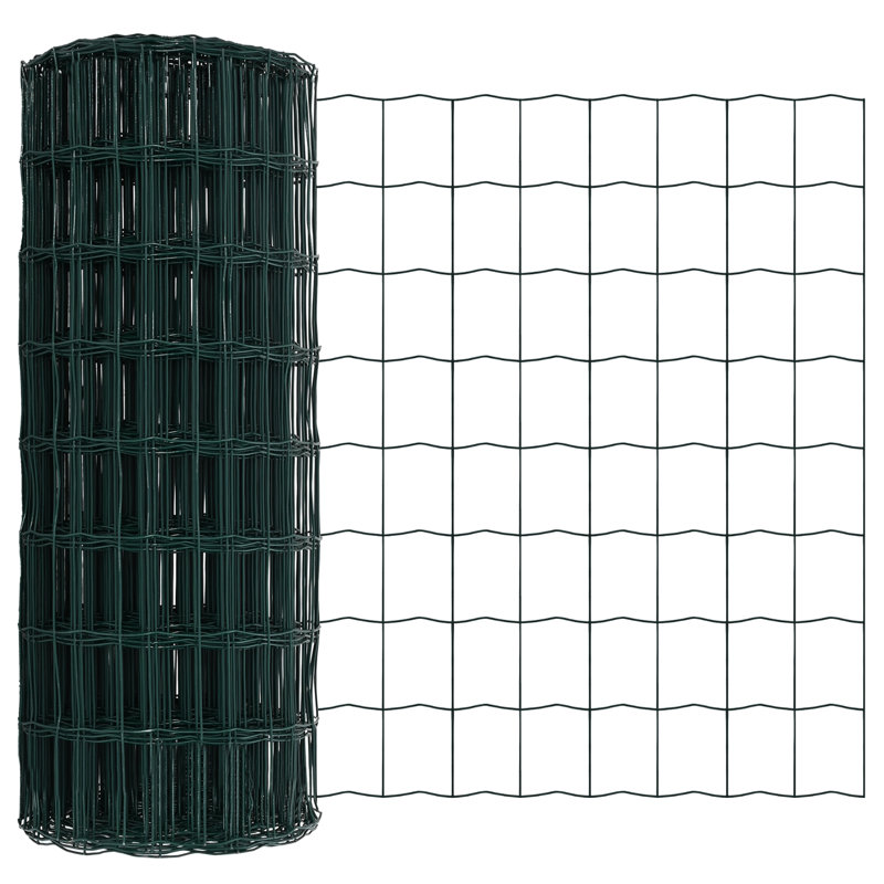 Galvanized Steel Border Fencing, Green, 40 x 1000 x 0.2 cm