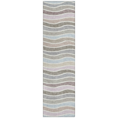 Machine Washable Indoor/Outdoor Chantille ACN2333 Stripes Rug
