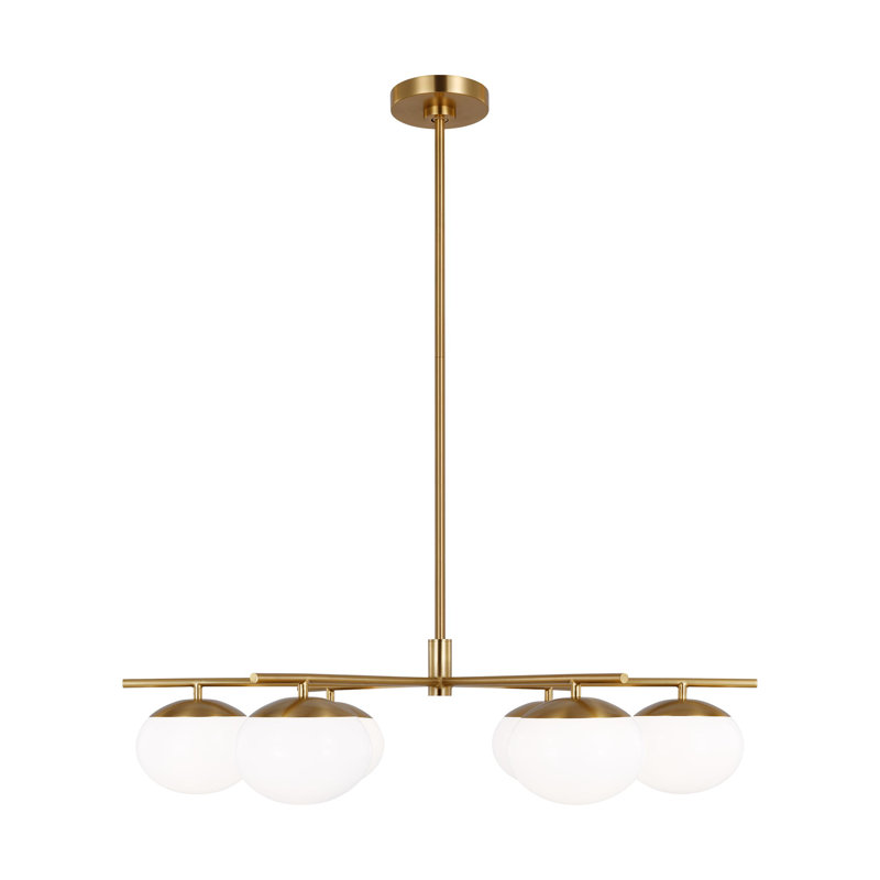 Lune 6 - Light Chandelier, Burnished Brass