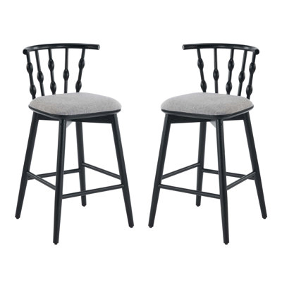 Doria Indoor Wooden Barstool, Set of 2