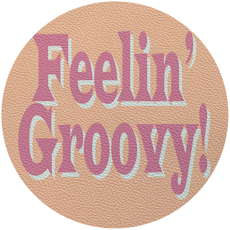 Napperon en cuir Feelin Groovy, Pêche / mauve / céladon