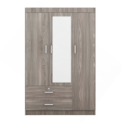 3-Door Mirror Wardrobe With Shelves by Latitude Run