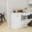 White Trash Storage Cabinet With Two Drawers And Compartments, Coated Exterior Fashionable Container In Kitchen - Painted