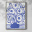 «Blue Brush Flowers I», reproduction encadrée - bois massif-308023177