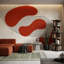 Papier peint moderne de style Mid-Century sur fond blanc-2049956462-2049956449