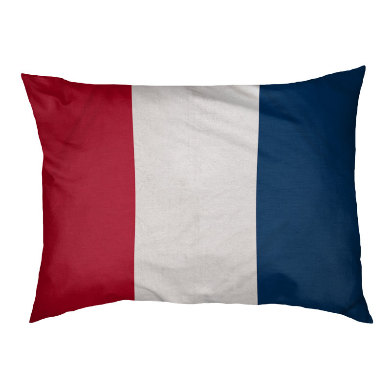 Coussin rectangulaire designer Los Angeles Anaheim, Rouge / blanc / bleu marine, Grand (L 40 po x l 50 po)
