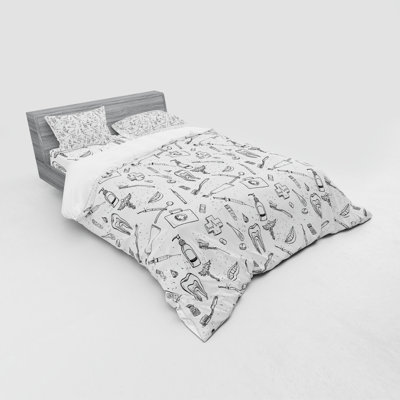 Ensemble de housse de couette en microfibre Doodle