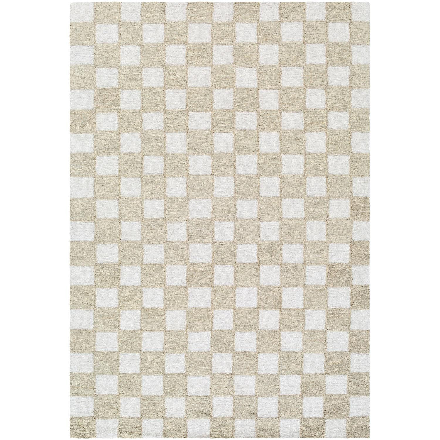Wright Hand-Tufted Checkered Wool Rug, Rectangle 2' x 3'