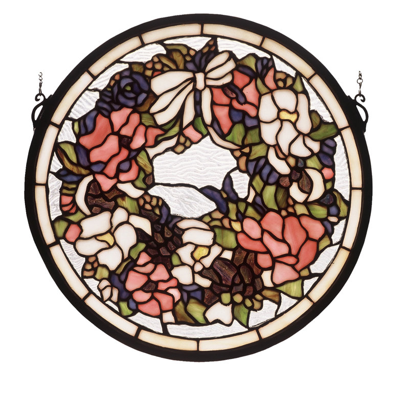 Vitrail de guirlande en verre coloré l 15 po x H 15 po