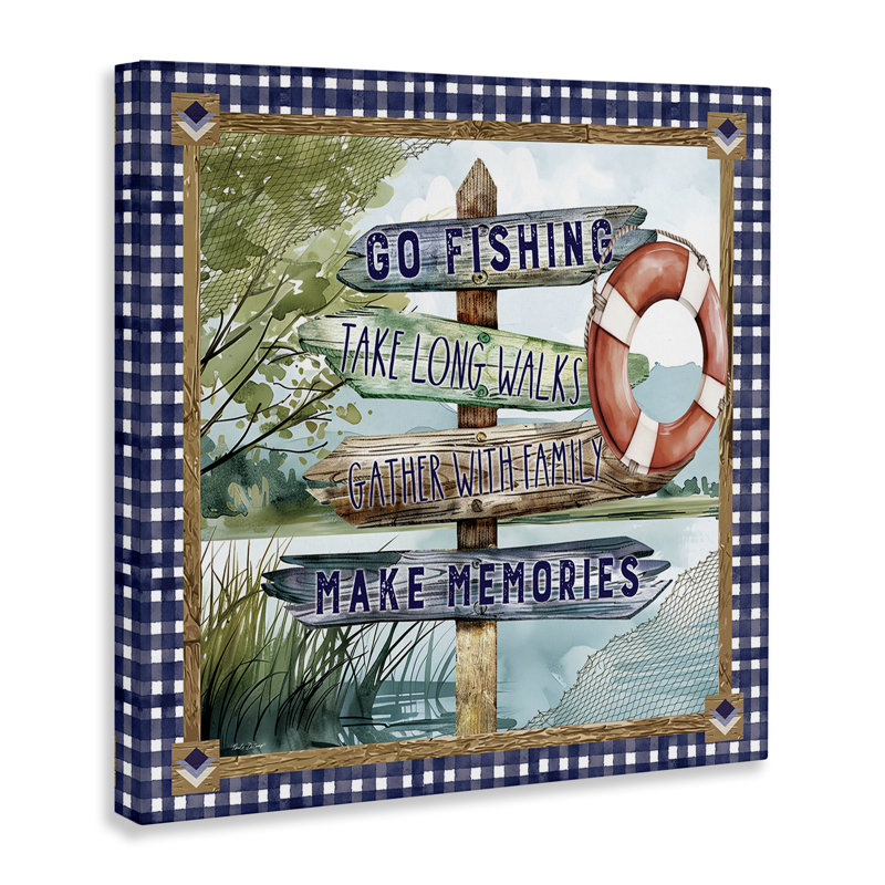 Plaid Border Lake, toile signée par Nicole DeCamp, H 36 po x l 36 po