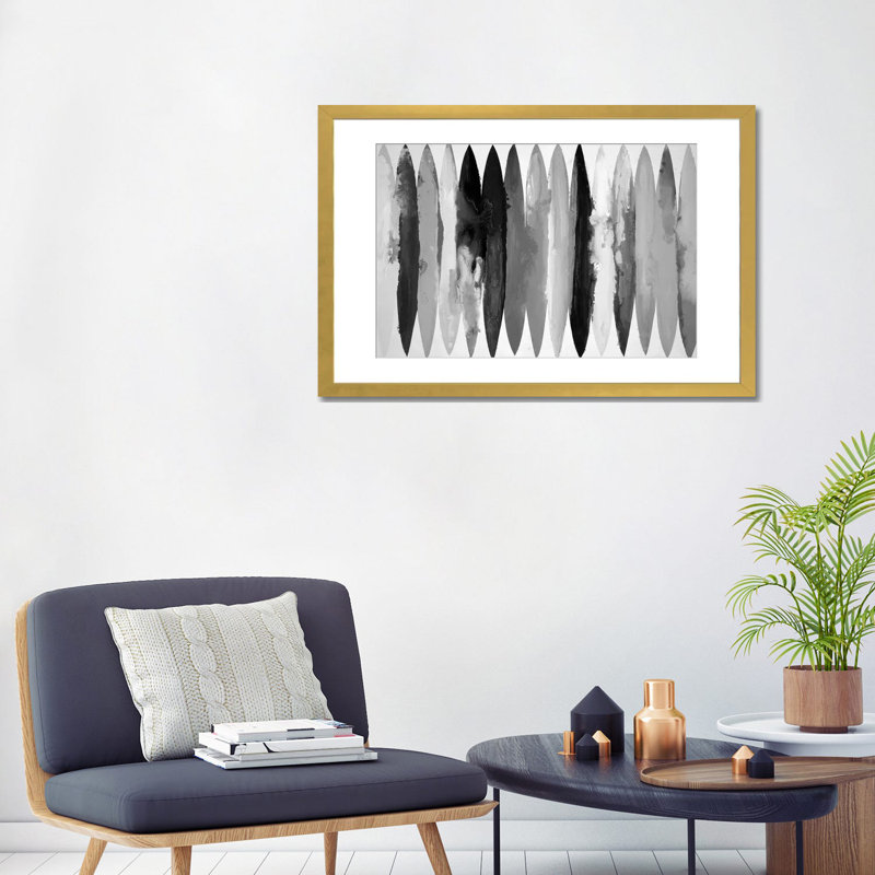Équilibre - noir et blanc, H 24 po x l 32 po, Cadre d'angle ouvert noir