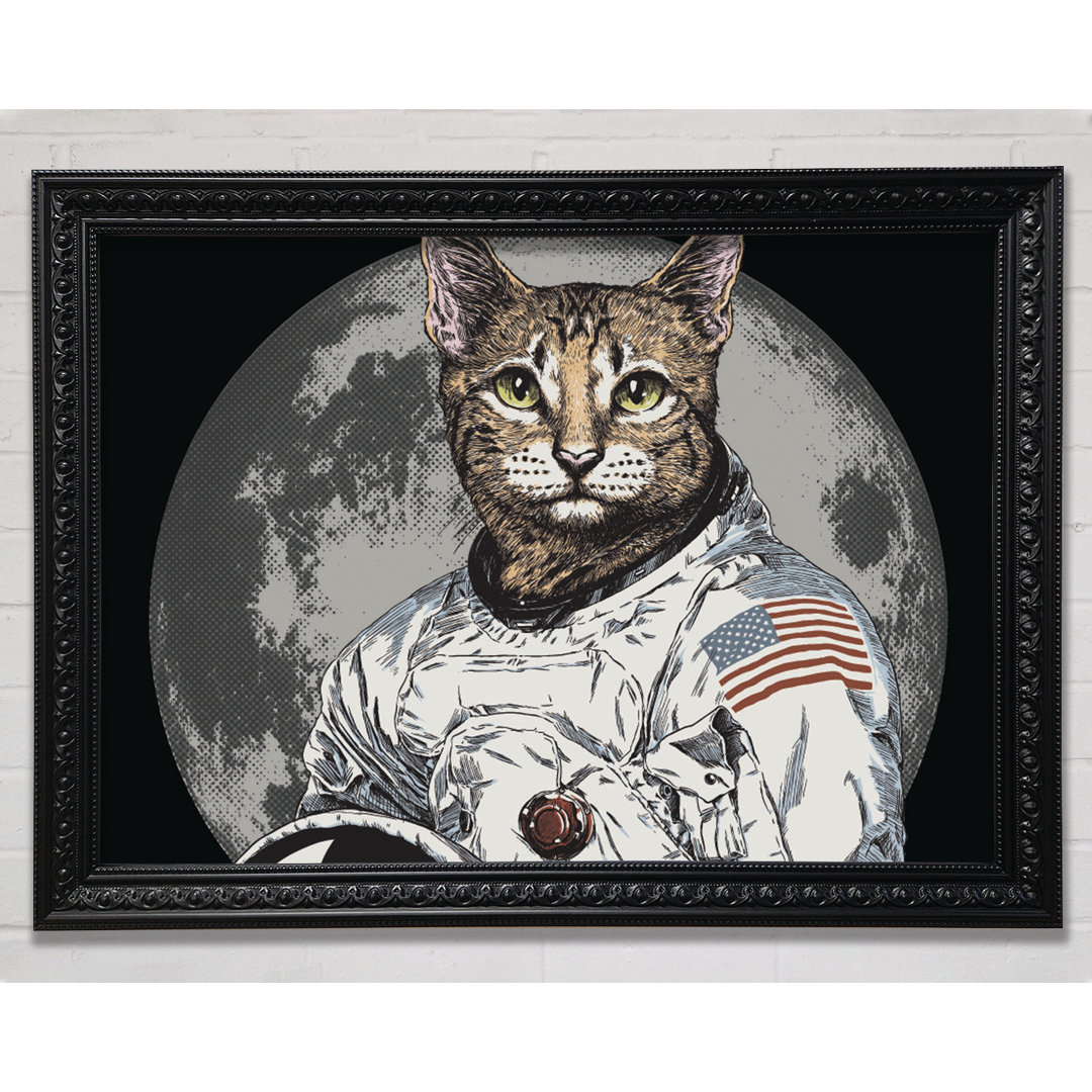 Katze Astronaut Gerahmter Druck