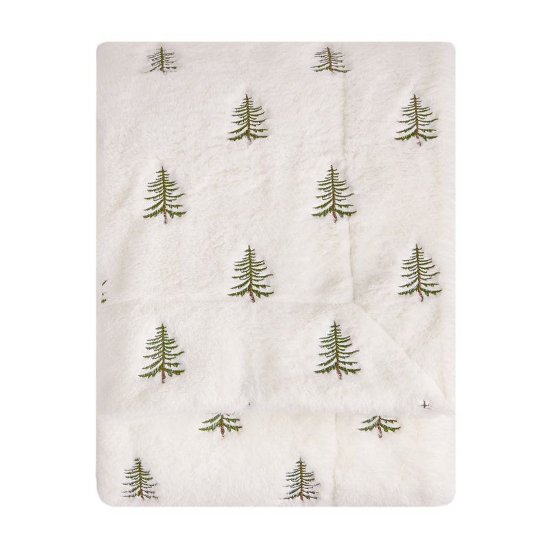 Winter Pines Abstract Knitted Blanket