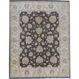 Ziegler Wool Oriental Area Rug in Black/Gray/Beige