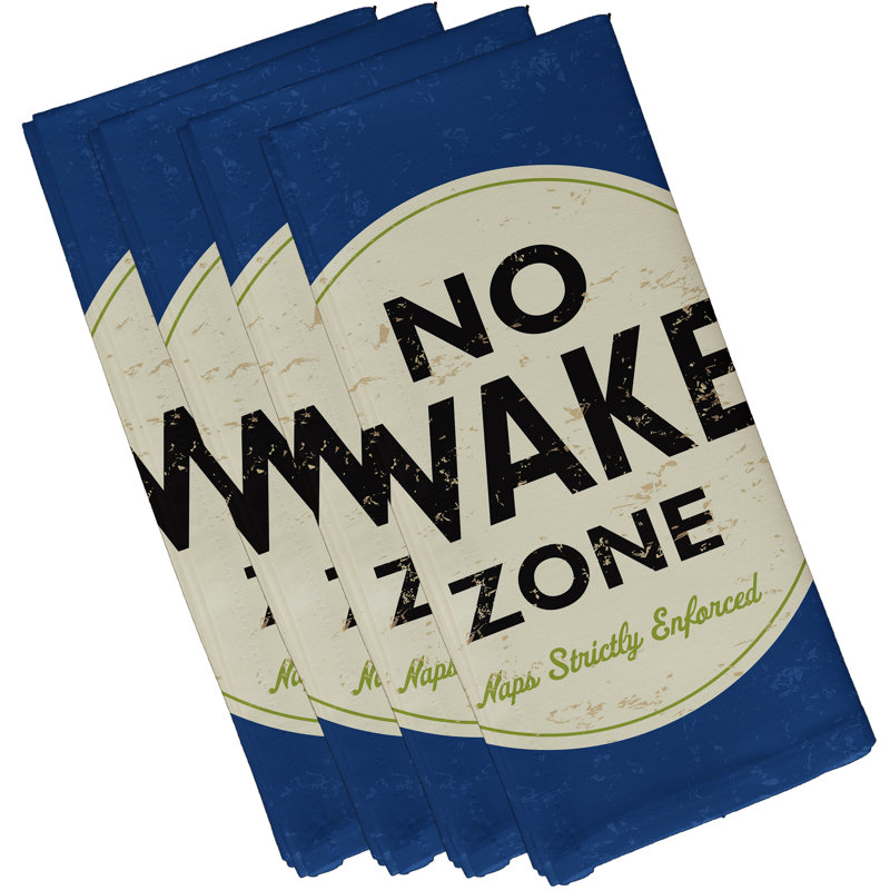 Ensemble de serviettes 4 pièces Cairo Nap Zone Word, L 18 po x L 18 po, bleu