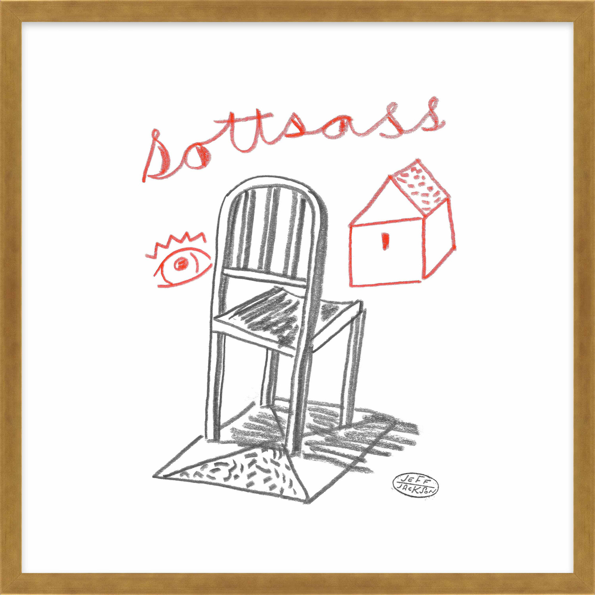 Chairs Sottsass by Jeff Jackson, 20" W x 20" H, Gold Single Picture Framed Paper