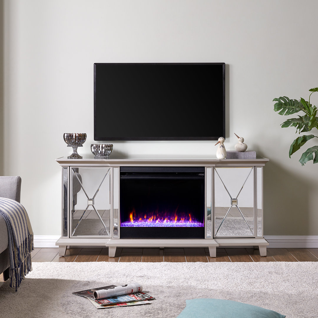 Katrien Unfinished TV Stand for TVs up to 60" with Fireplace Included Rosdorf Park