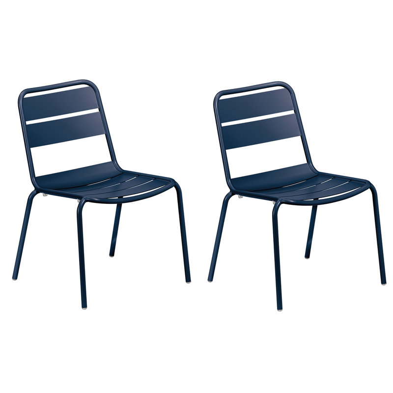Kapri Side Chair - Powder-Coated Aluminum Frame, Prussian