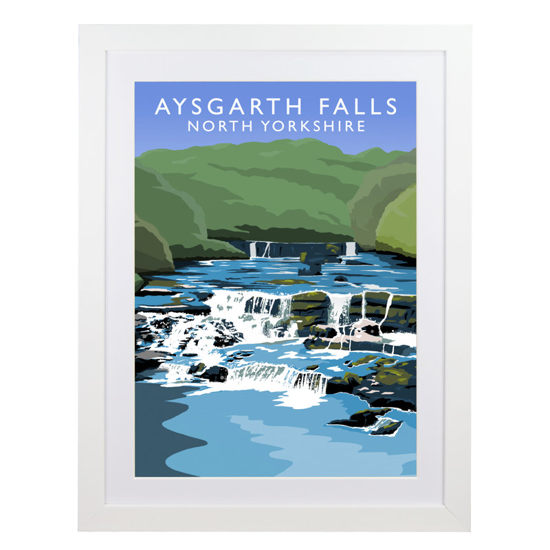 Aysgarth Falls by Richard O'Neil - Print, 43.5 cm H x 33.5 cm W x 2.2 cm D, White Wood Frame
