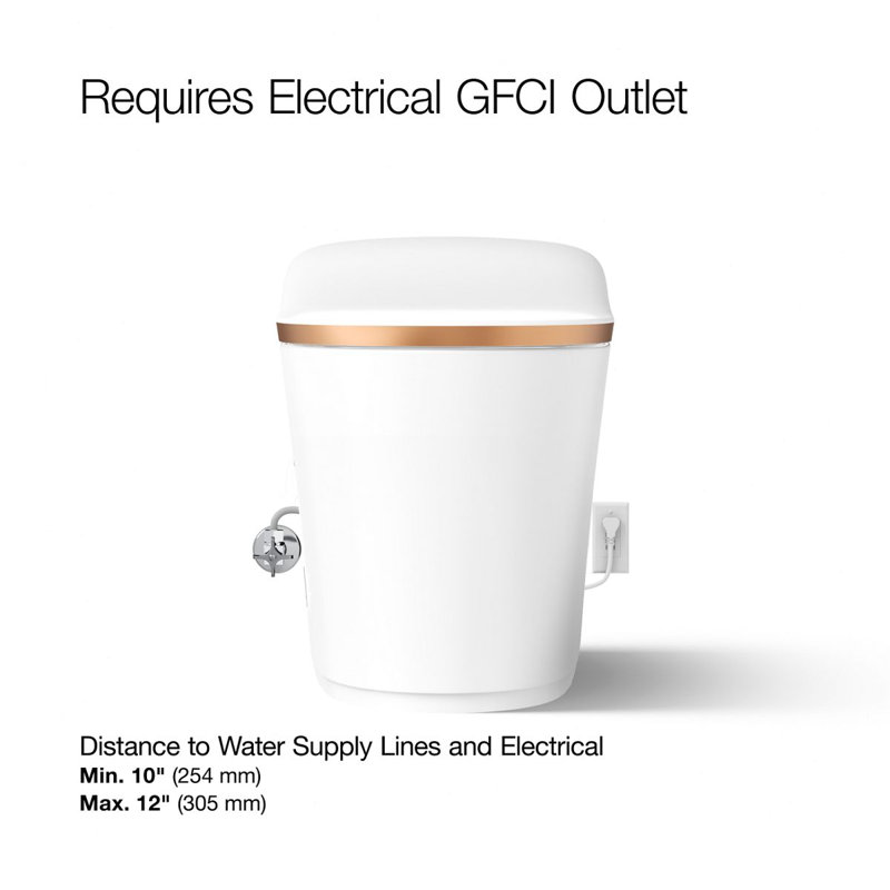 Eir™ Comfort Height™ Elongated Toilet, White/Sunrise Gold Trim