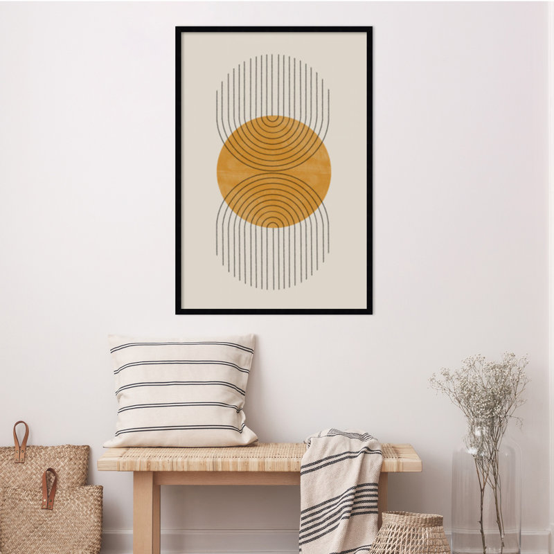 Perfect Point Yellow by The MIUUS STUDIO, Black Framed, 41" H x 28" W x 1" D