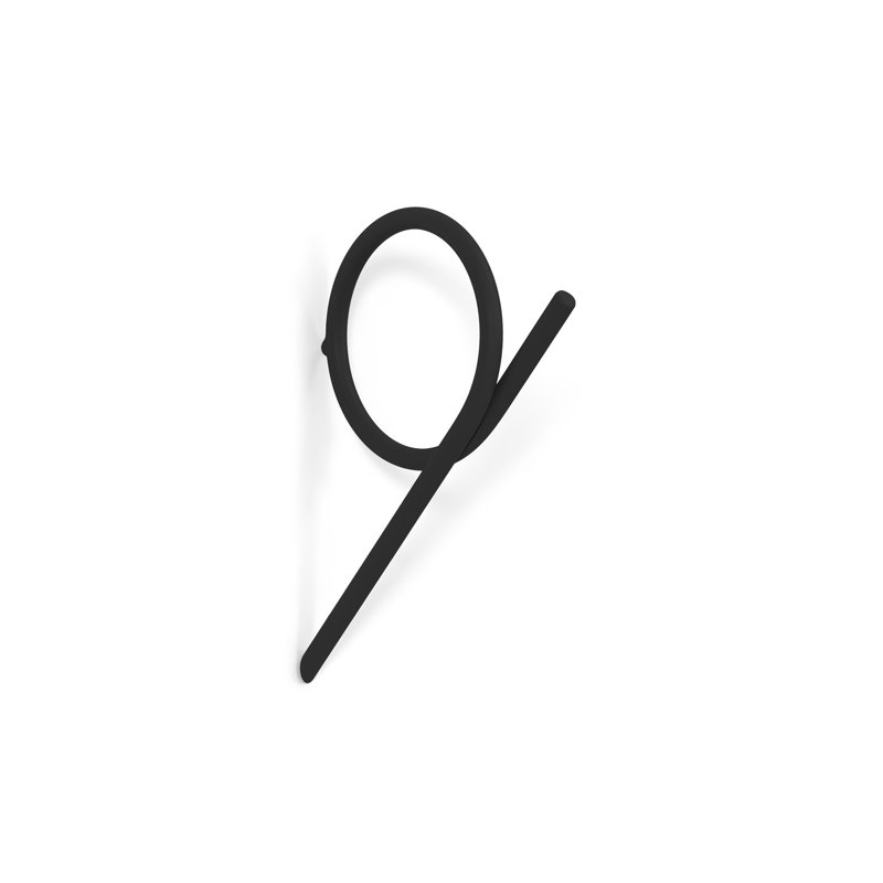 Spinder X BUDDE Steel Wall 1 - Hook Coat Rack, Black
