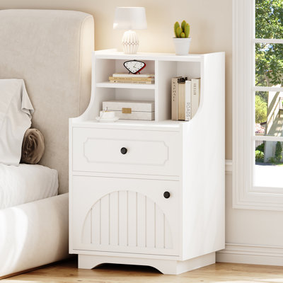 Modern Farmhouse Nightstand With shelves