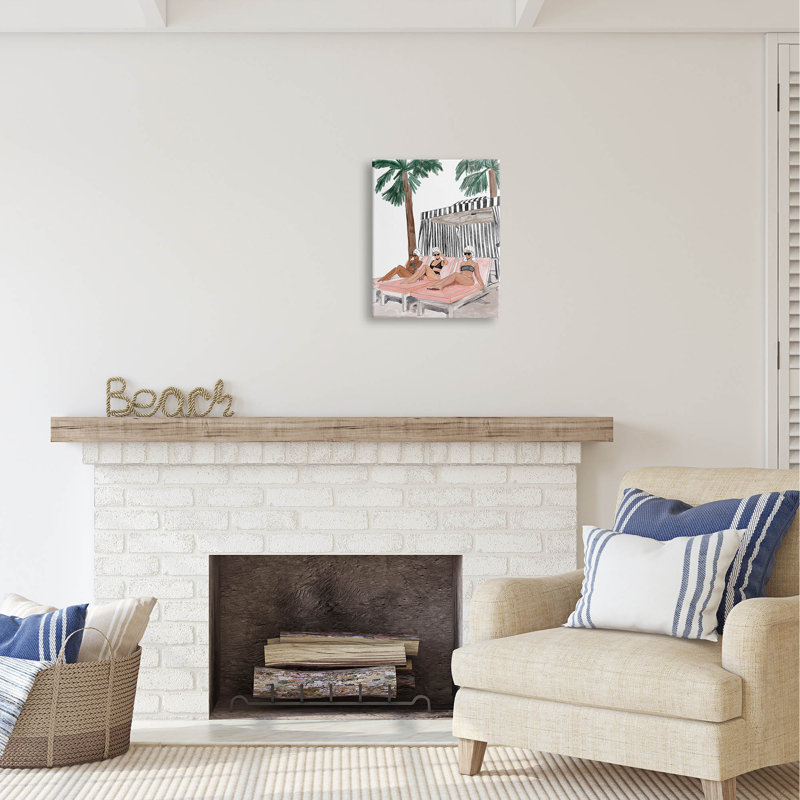 "Au-433", impression sur toile par Amelia Noyes, filles, vacances tropicales sur toile, H 20 po x l 16 po x P 1,5 po