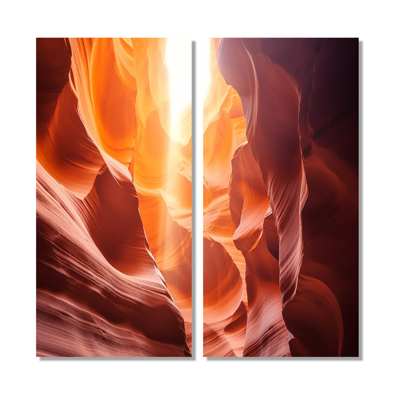 Canyon Antelope Harmony III - art mural moderne 2 panneaux, 32" H x 32" W, Wrapped Canvas, Does Not Apply