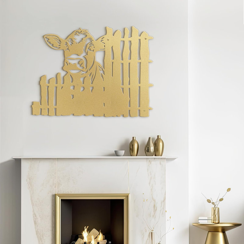 Wall Decor Metal, 12" H x 18" W x 0.05" D, Gold