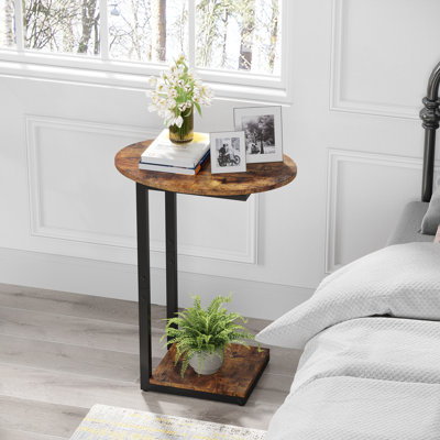Jadyel 25.6'' tall Tray Top C Table End Table, Oval Table Top Design