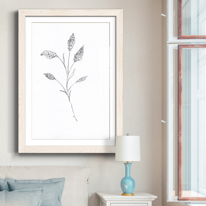 " FLORAL SKETCH II ", White Framed Paper, 44" H x 31" W x 1" D