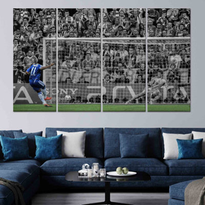 Football Penalty Wall Art – Iconic Soccer Moment Printed Canvas Artwork,4P Wrapped Canvas