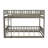 Queen over Queen Bunk Bed with Ladder & Guardrails – Space-Saving Pine Wood Bunk for Kids & Teens, Gray-386876151