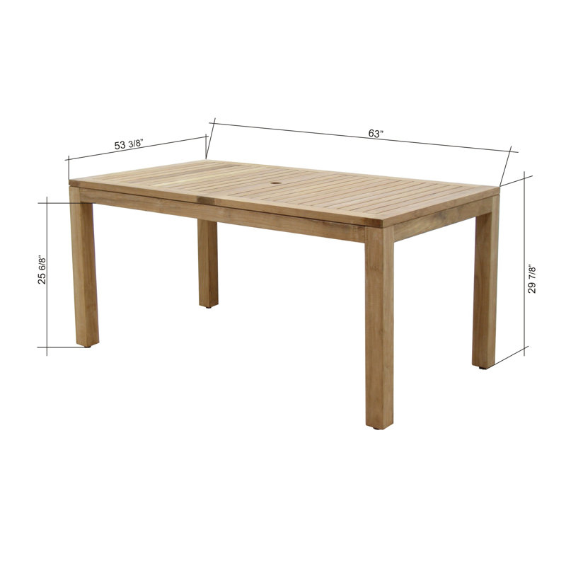 Anautica 4 - Person Teak Patio Dining Set with Rectangular Table