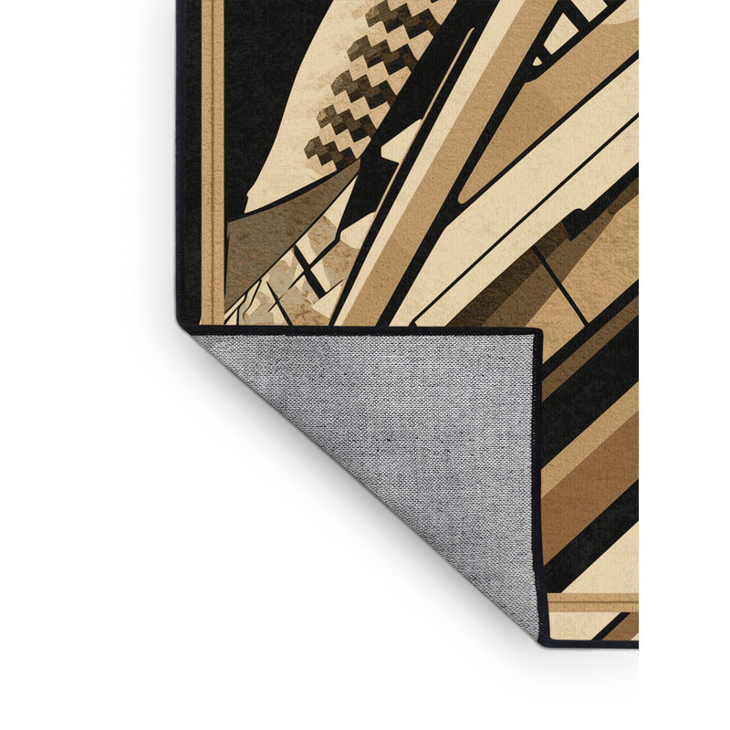 Tapis géométrique luxueux lavable à la machine Kendari, 7 x 10