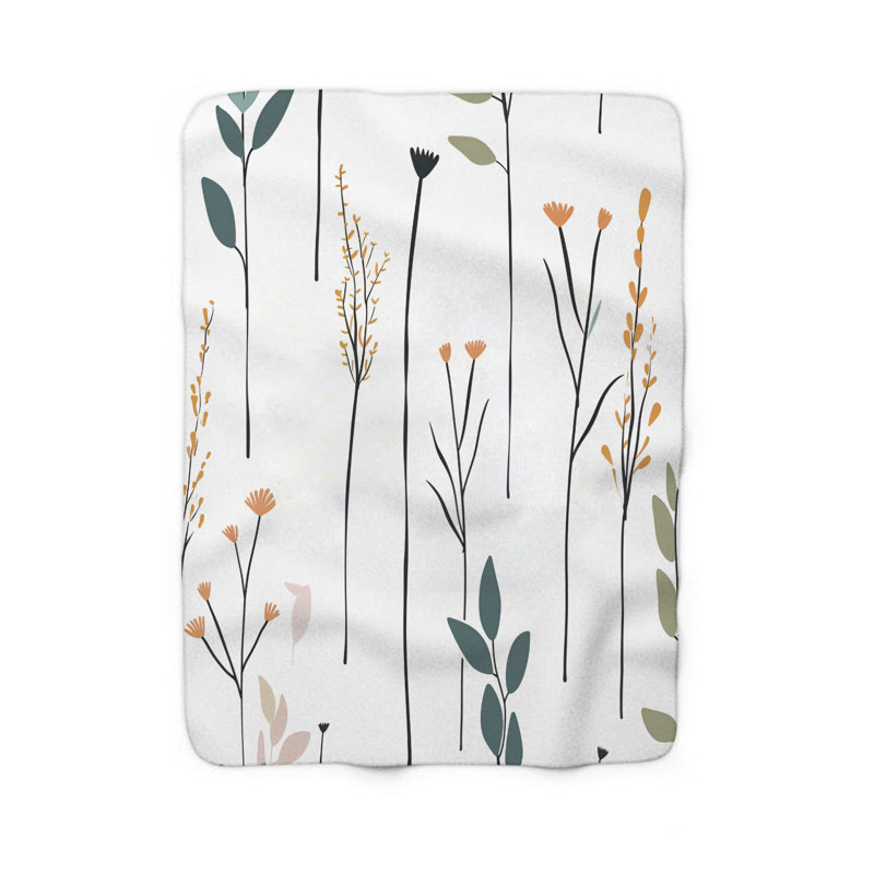 Palette Serene Meadow - couverture Sherpa de qualité supérieure 1 pièce, Grand lit