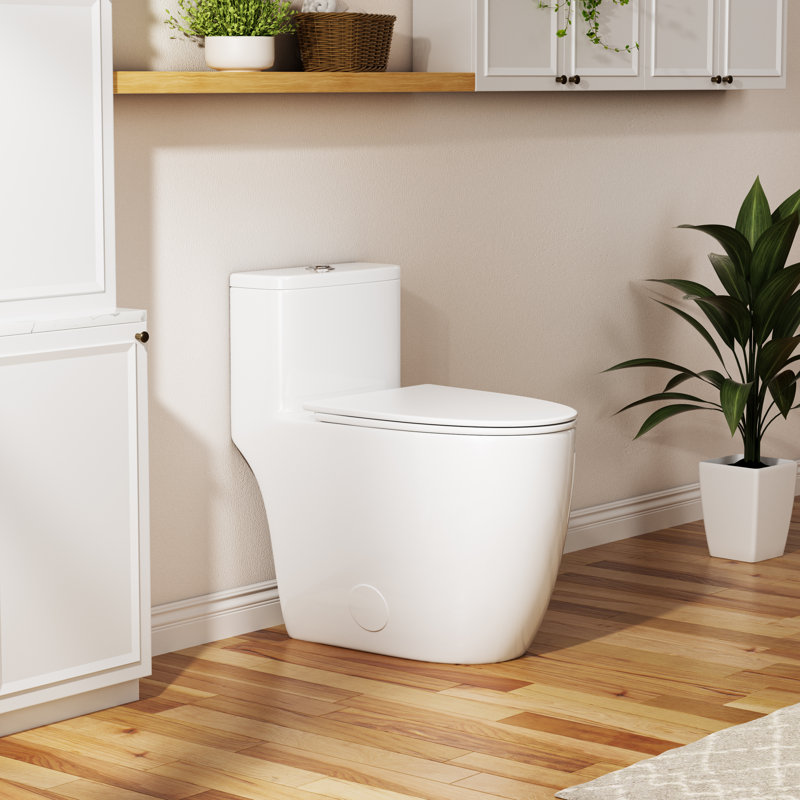 17.5" Comfort Chair Height ADA Toilet Powerful Dual Flush Elongated One-Piece Bathroom Toilet, Quiet Close Seat