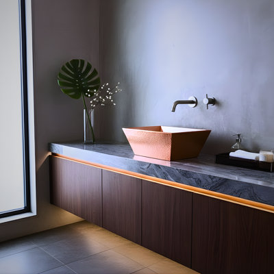 Lavabo de salle de bain en cuivre 18 po x 14 po Ambiente