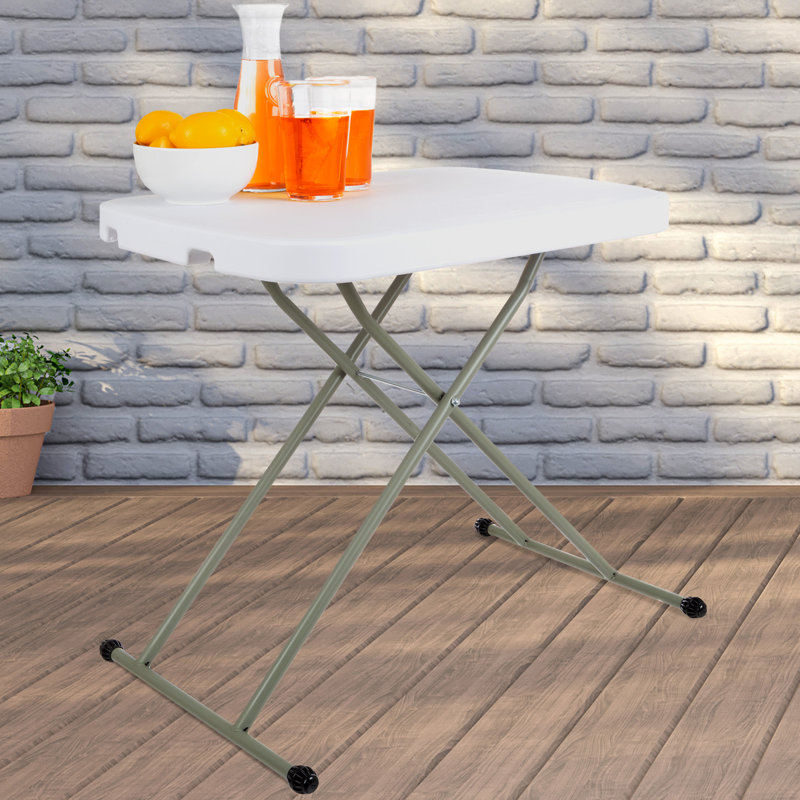 Table pliante à hauteur réglable Lavish Home, (L) 26 po x (l) 18 po x (H) 21-27 po