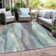 Machine Washable Indoor/Outdoor Xhevrie Teal Rug
