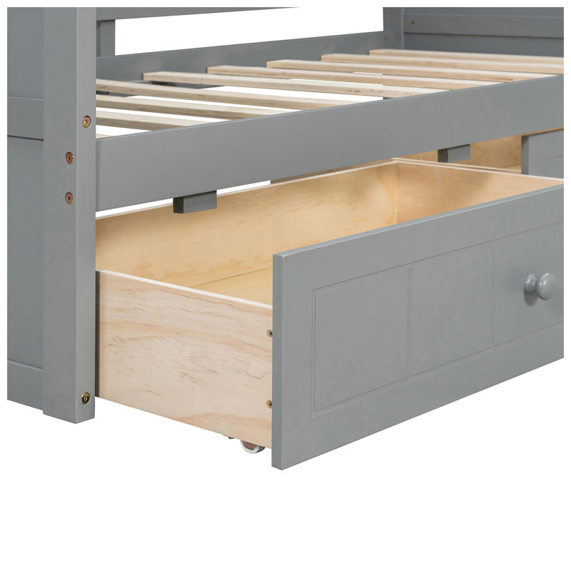 Lit de jour à 2 tiroirs en pin massif Ainsworth l 41,3 po x P 77,6 po x H 66,1 po