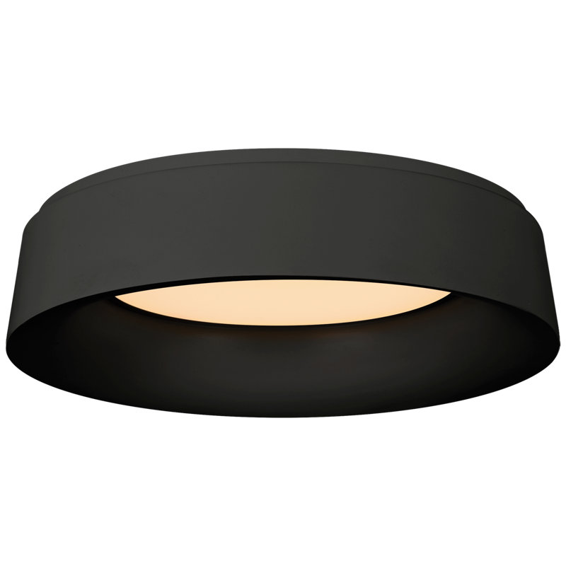 Barbara Barry Halo Flush Mount, Matte Black, 4.25" H x 11.25" W x 11.25" D