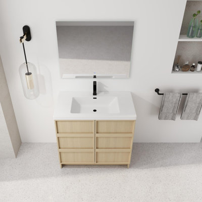 36" bathroom vanity with Resin sink
