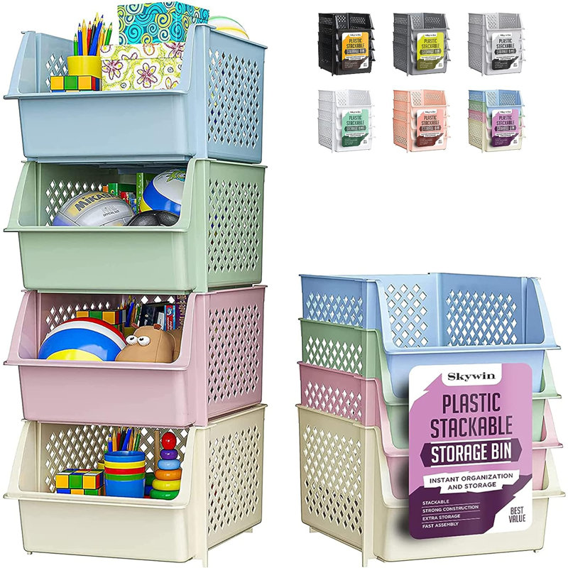 Rebrilliant Plastic Decorative Bin, Multicolor